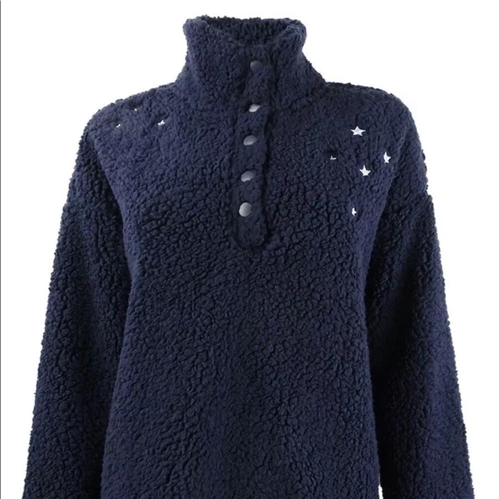Jenni Women’s Faux Sherpa Cozy Starry Pullover Size Small